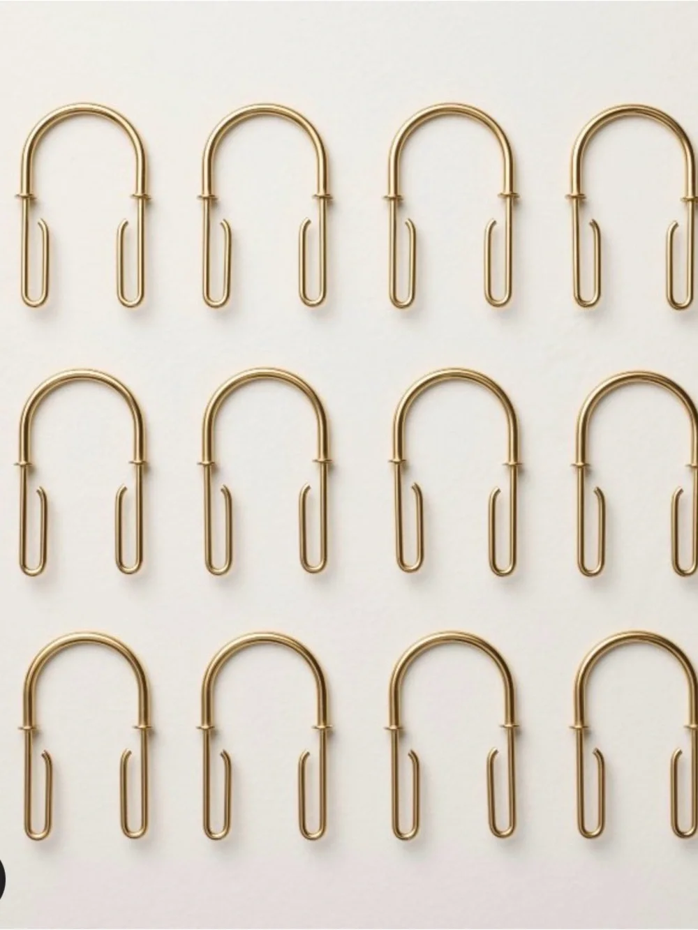 Hearth & Hand Gold Shower Curtain Hooks - Set of 12 U-Shaped Hooks
